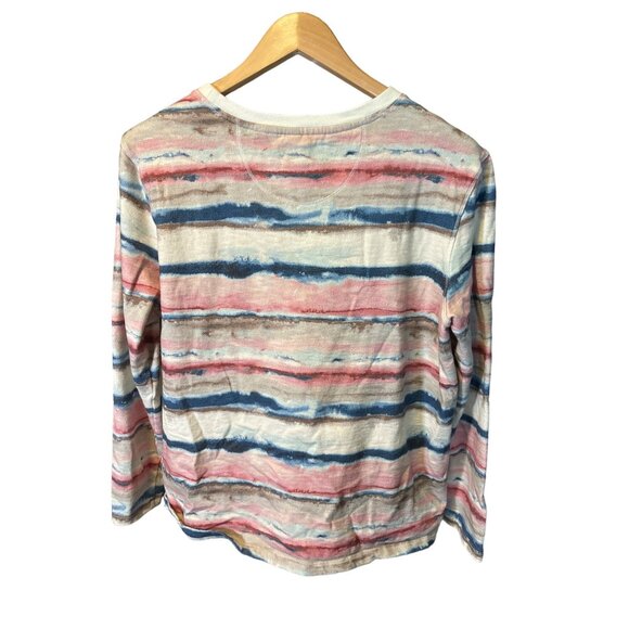 Orvis Striped Long Sleeve Crew Neck Shirt Size L Cotton Polyester Multicolor - Picture 2 of 8